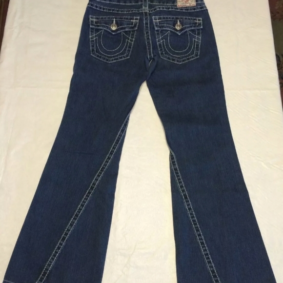 True Religion women's jeans JOEY BIG T sz 29 RN#112790  Flare **NICE* - Picture 3 of 7